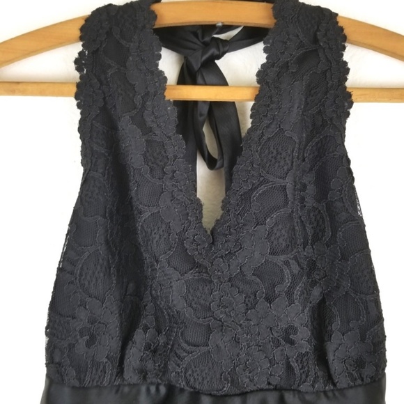 Jones New York Silk LBD Lace Halter Flounce Dress - Picture 5 of 8